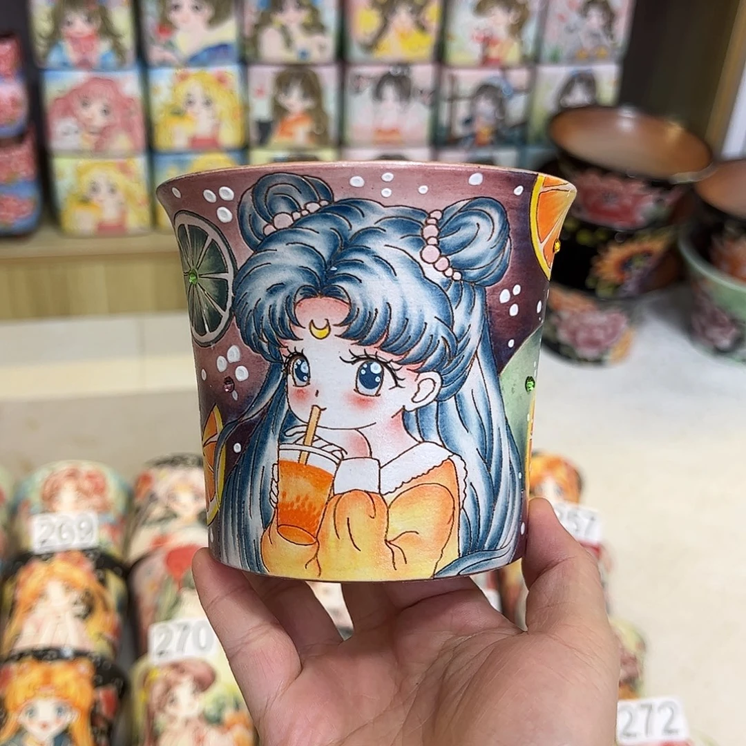 景德镇炫彩手绘口10.5高10