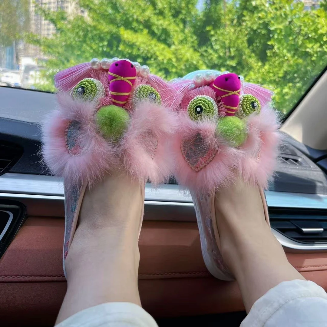 步韵轩手工布鞋女非遗重工虎头纯手工千层底汉服中国风平底软底鞋