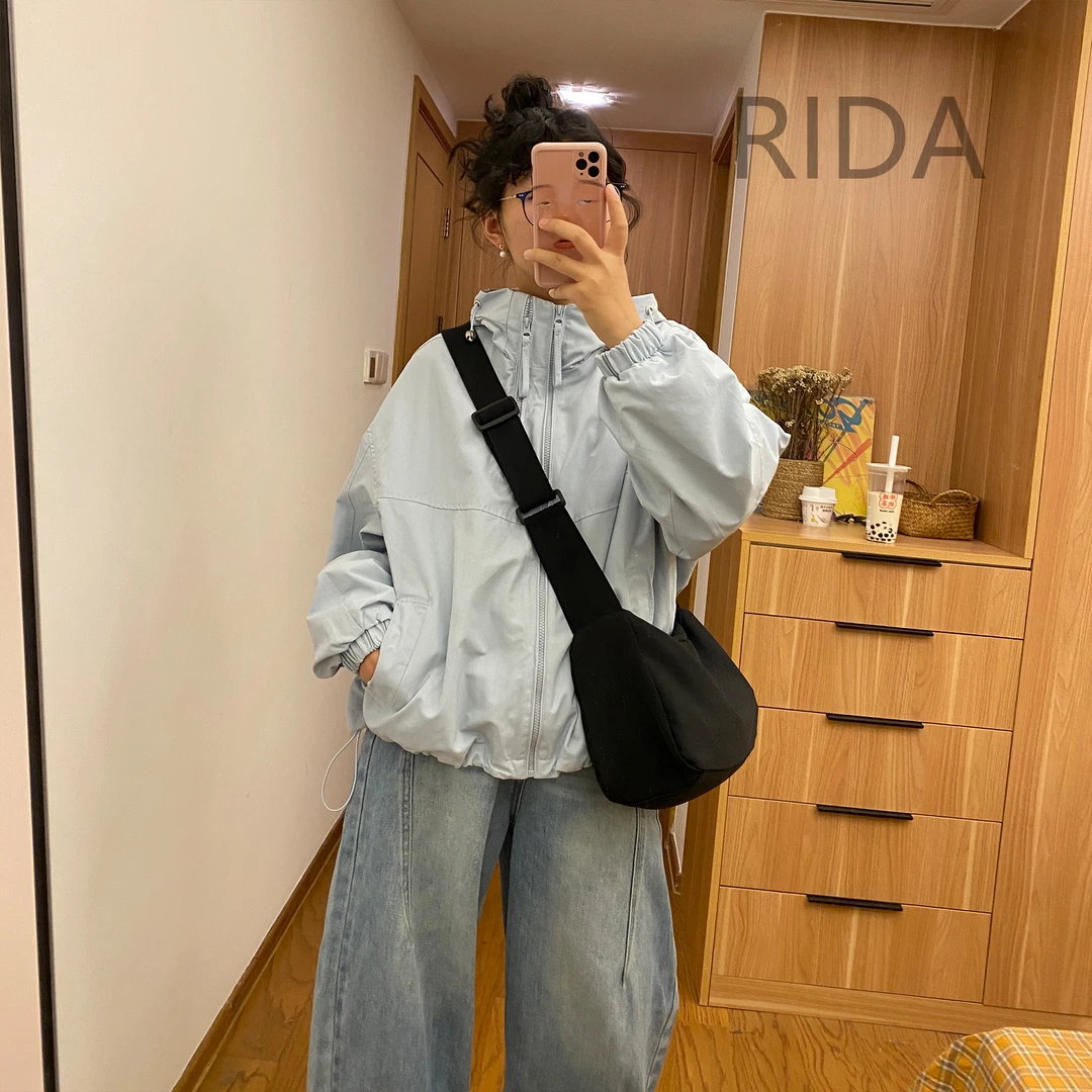 RIDA··双拉链冲锋衣外套5B22休闲百搭小众欧若风复古春季6601