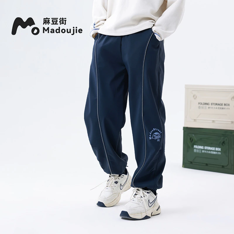 麻豆街【露营三防】2025秋冬童装新款中大童户外反光儿童长裤M223