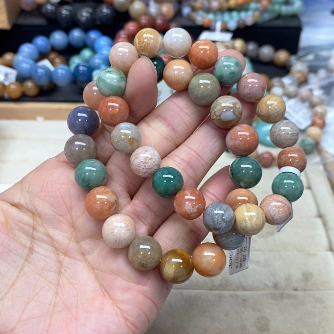 硅化珊瑚（珊瑚玉）手链未镶嵌x*y047