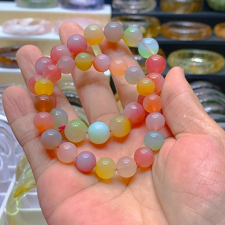 水晶手链未镶嵌用****8盐源玛瑙手链卡10