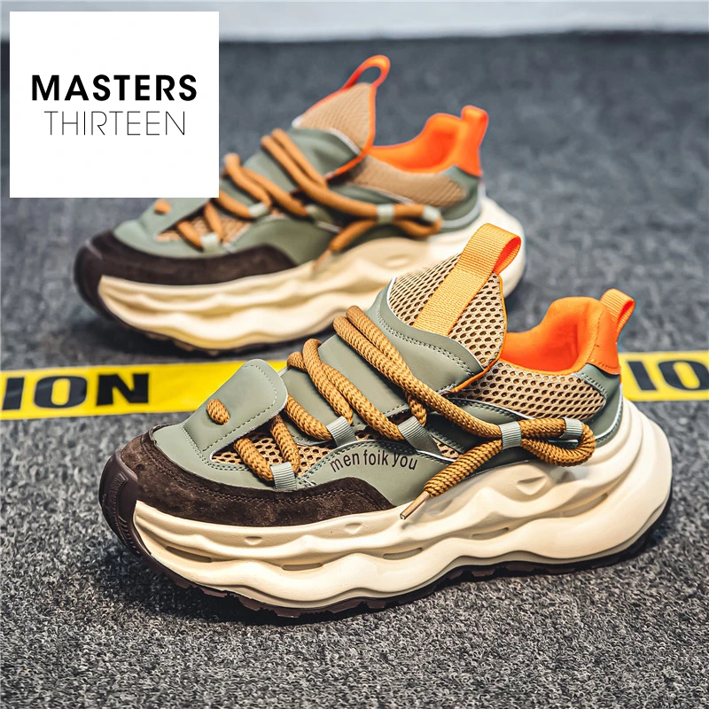 夏季男鞋新款潮流百搭休闲老爹鞋子男款软底耐磨跑步运动鞋-C8930