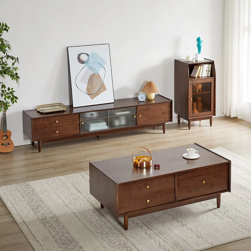 实木茶几家用客厅储物桌子简约小户型北欧长方形大气现在茶几桌子