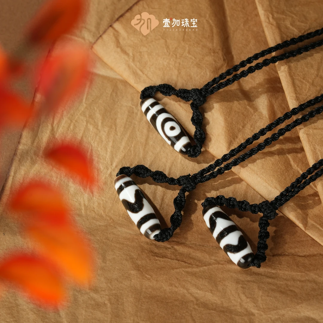 壹加安琪 | 黑白玛瑙单珠项链多样性发一