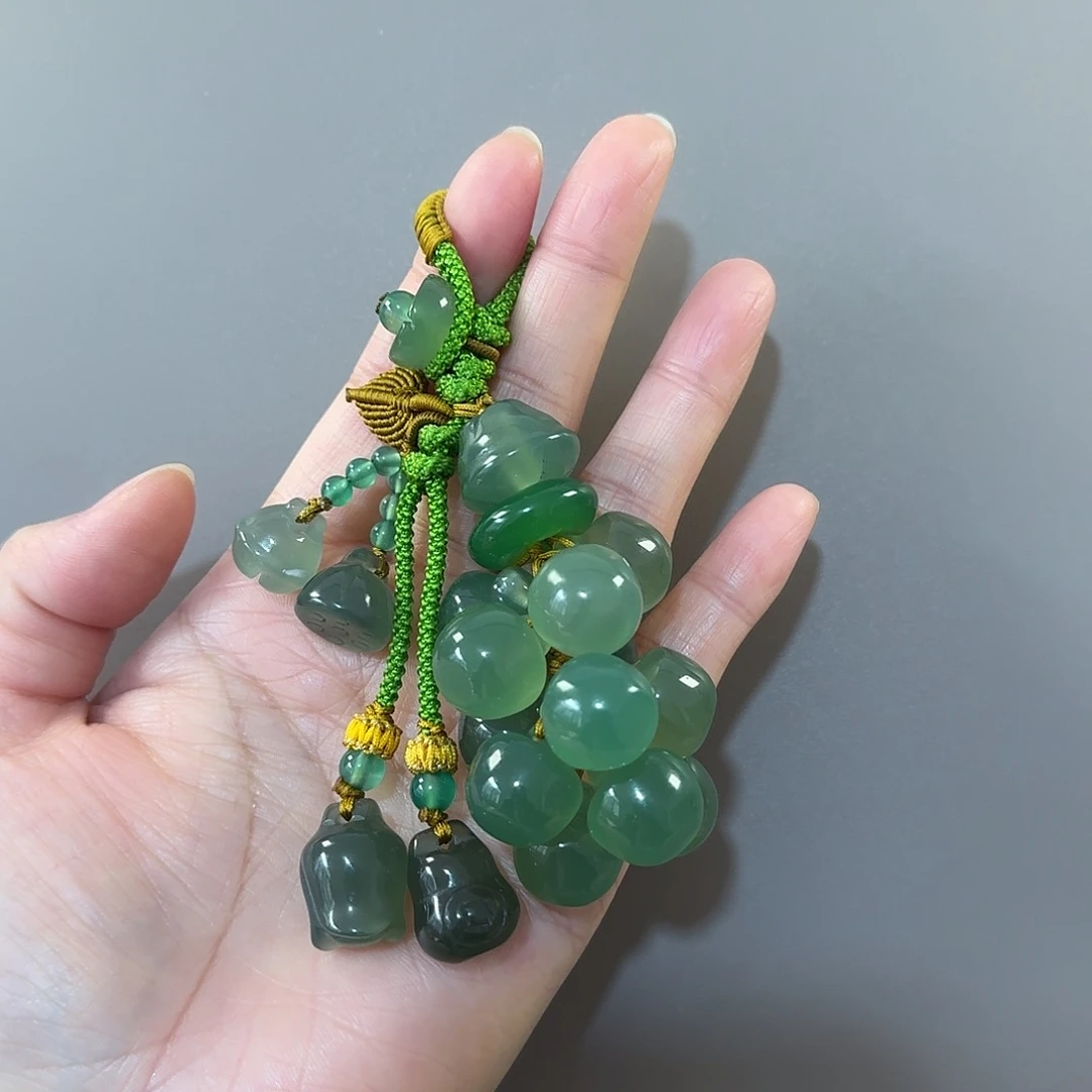 玛瑙/玉髓未镶嵌钥匙挂件