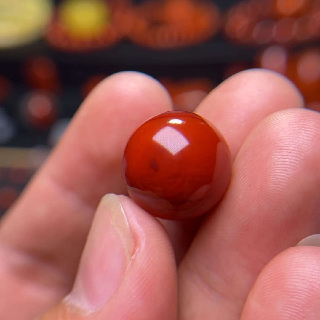 南红玛瑙珠宝奇石未镶嵌原矿瓦西单珠15.6mm
