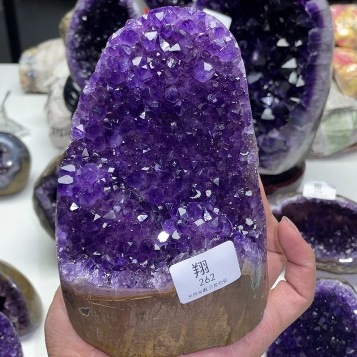 未镶嵌大型摆件（非配饰）紫晶花****心