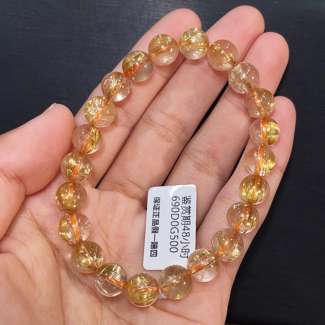 竹***徒未镶嵌手链发晶顺发钛晶8.8mm