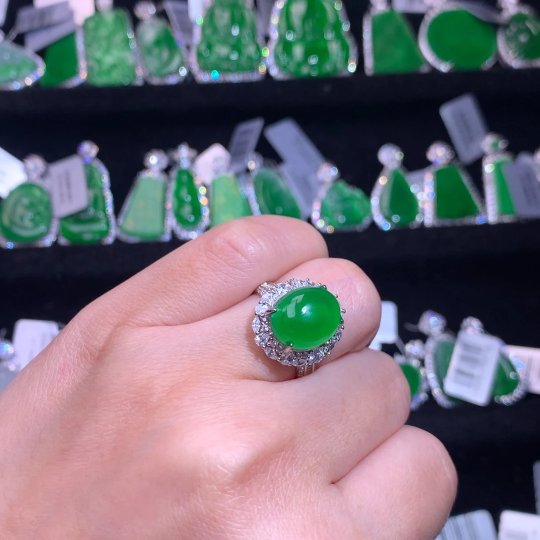 【闪购商品】银S925镶嵌戒指翡翠