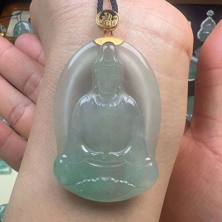 石英岩玉银S925镀金镶嵌吊坠(不含链)