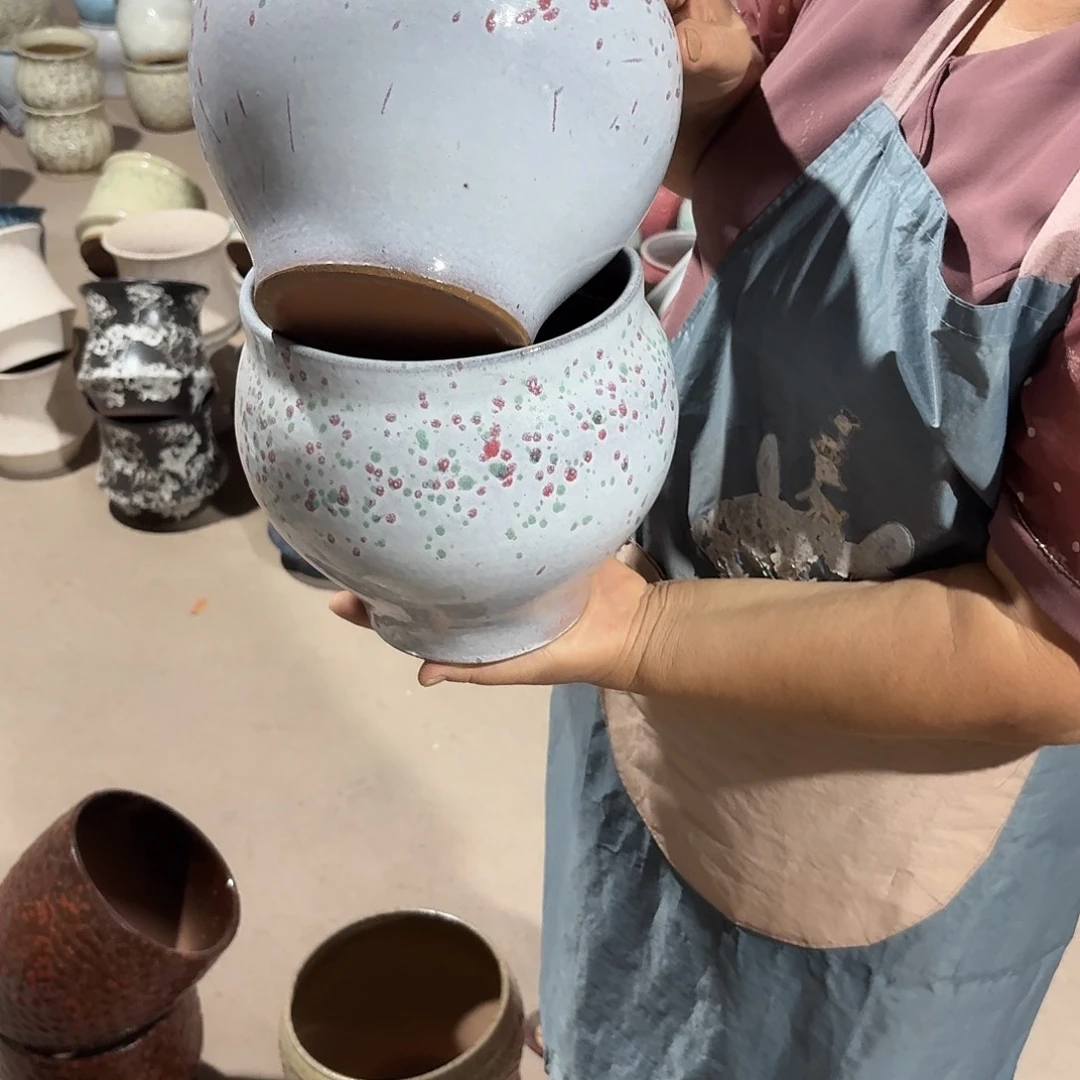 紫砂花盆口18高18