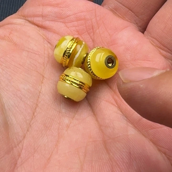 琥珀合金耳饰蜜蜡汉堡猪10一个随机发