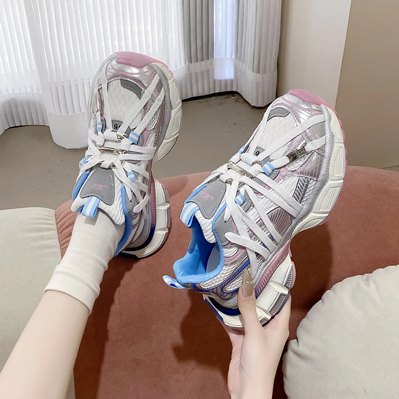 运动鞋透气百搭老爹鞋ins夏季女鞋休闲鞋休闲鞋厚底网面2025-33