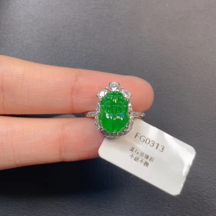 翡翠银S925镶嵌吊坠(不含链)