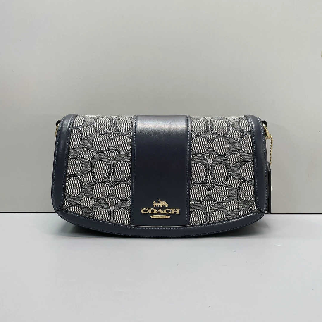 95新 COACH/蔻驰 小林/andrea蓝老花腋下包24*14*6cmB011108