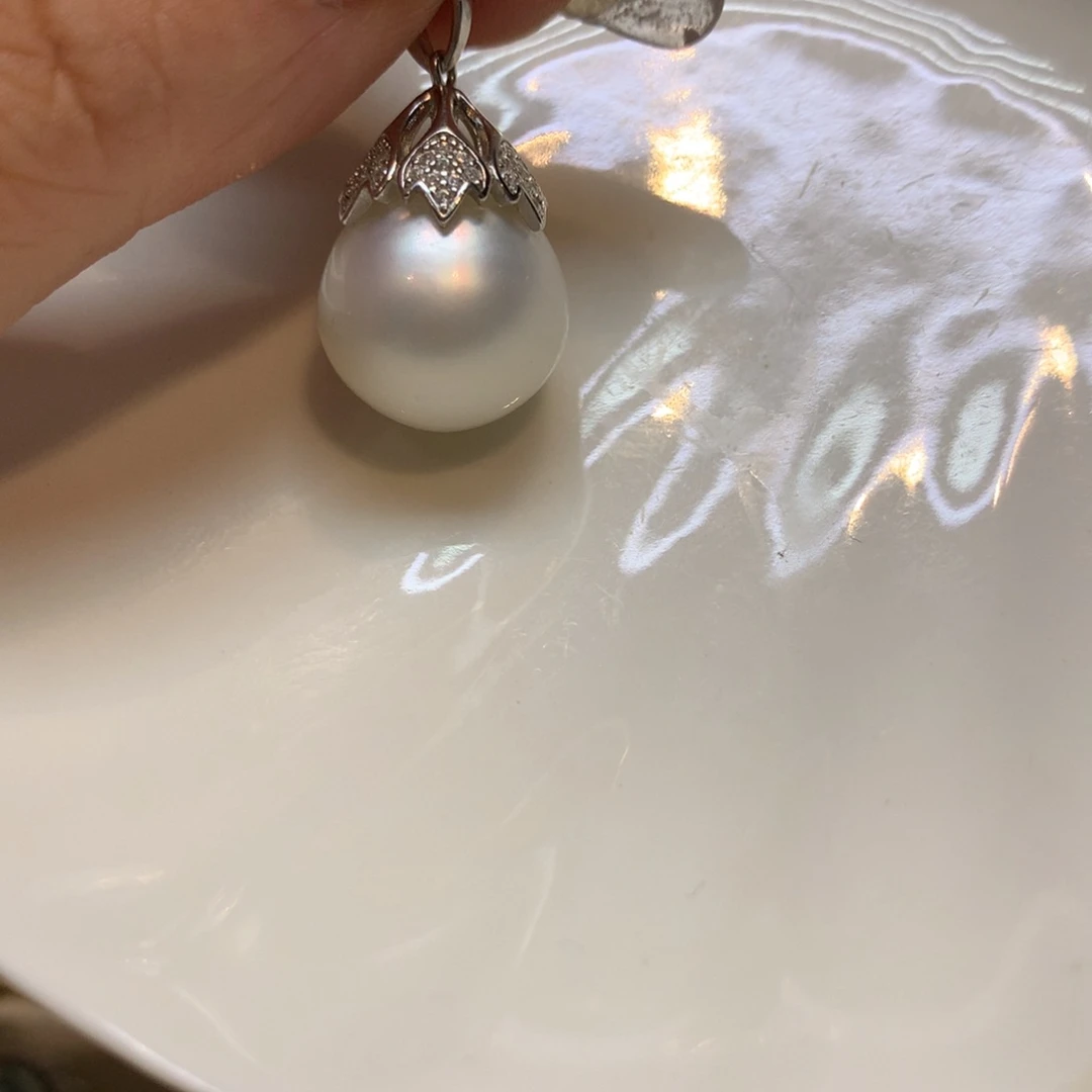 海水珍珠银S925镶嵌颈饰