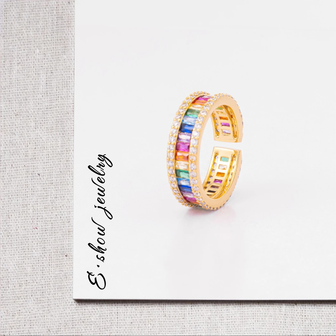 钛钢仿水晶戒指 气质轻奢优雅轻奢精致戒指058B9