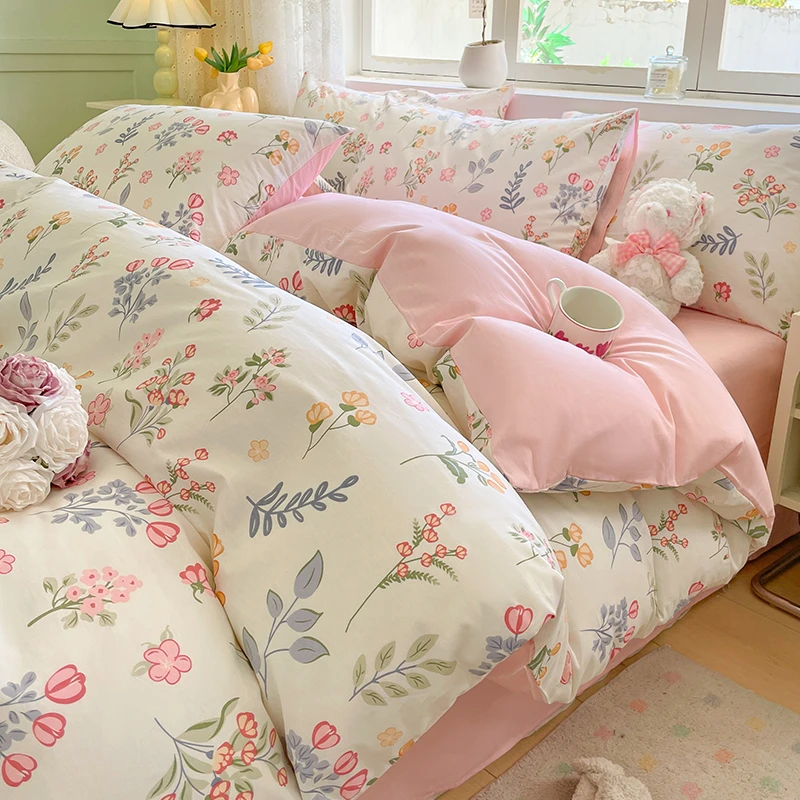 【四季款特惠】全棉四件套三件套斜纹被套印花款床上用棉被罩