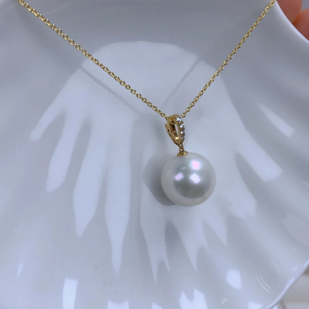 【闪购商品】淡水珍珠18K金镶嵌吊坠(赠链)