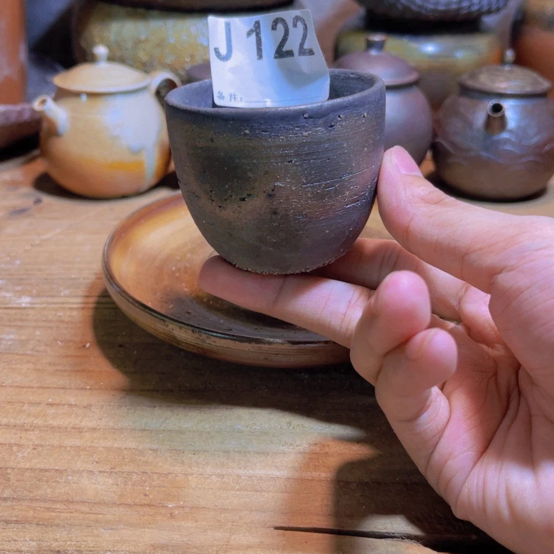 纯手工制作工艺（柴烧）裸烧纯手工制作柴烧杯122