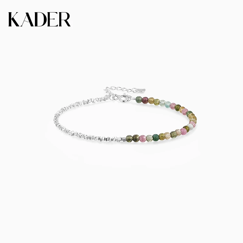KADER/卡蒂罗小欢玺碎银手链女款碧玺极细彩虹天然彩色宝石SL4106