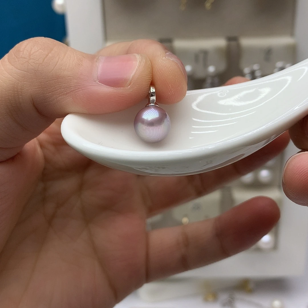 芷***橙淡水珍珠银S925镶嵌吊坠(不含链)