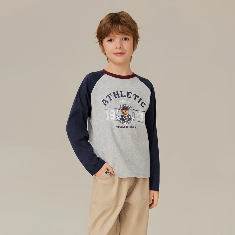 POLOWALK童装男童长袖T恤2025新品男童长袖T恤B5JW532D0041