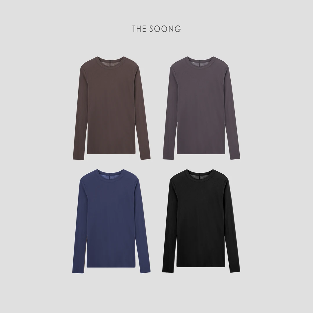 THESOONG|25‘ss澳洲进口100%棉高念纱平纹圆领上衣HWTX6460