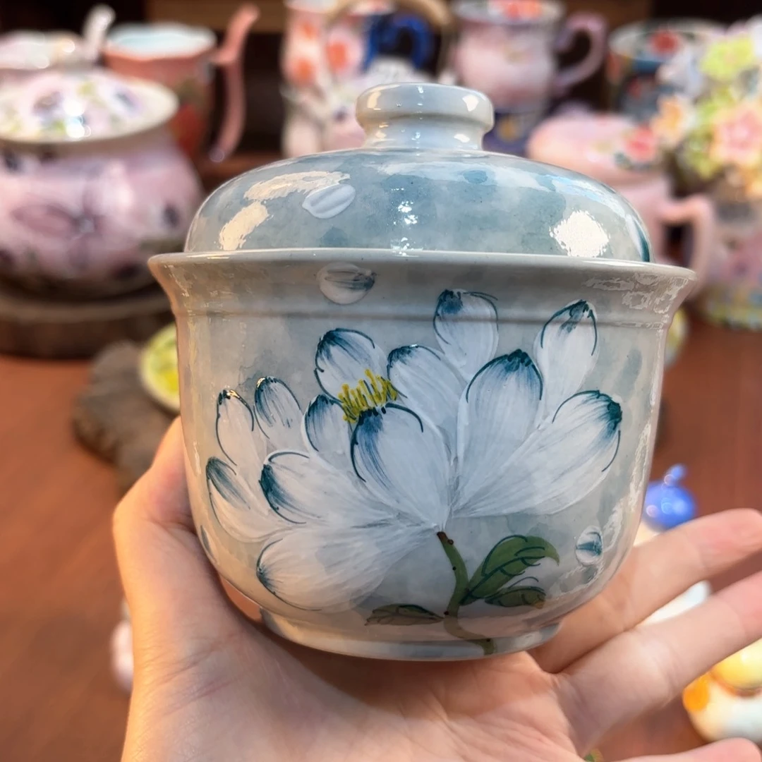 景德镇手绘高温釉下彩陶瓷茶具