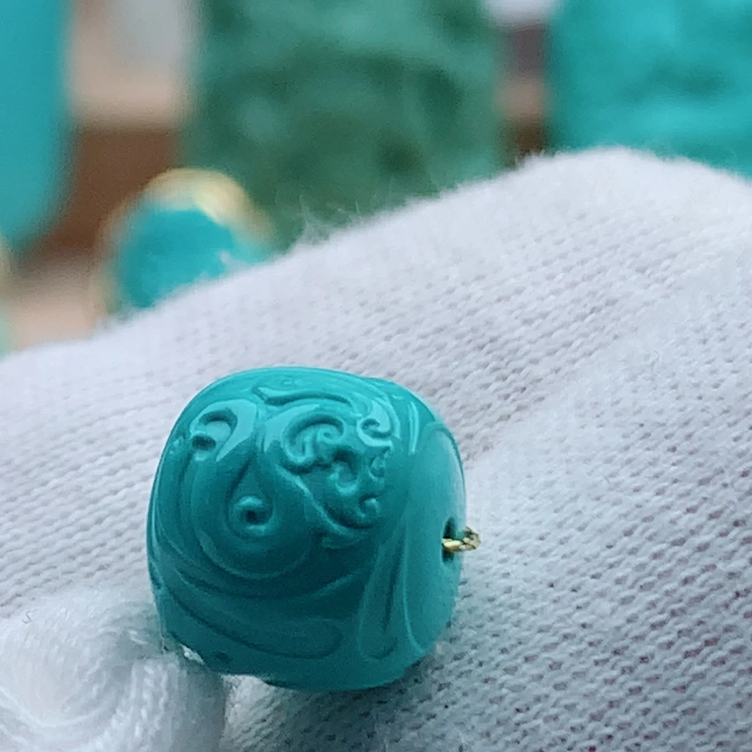绿松石未镶嵌博古纹