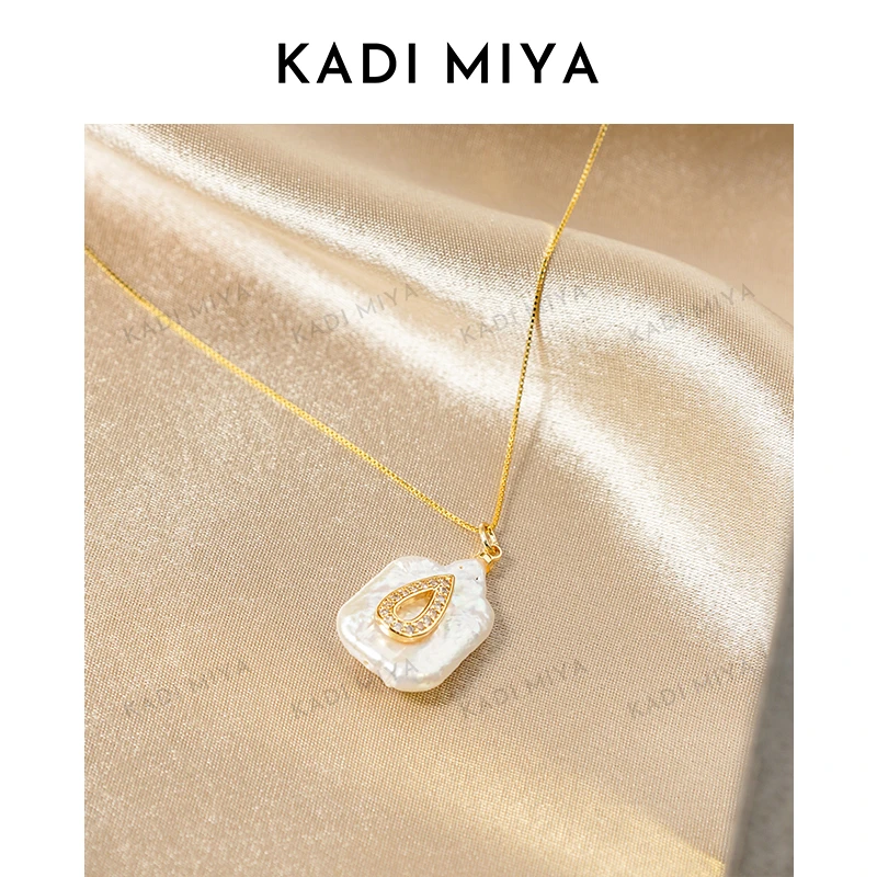 合金吊坠 KADIMIYA长方块微镶空水滴吊坠复古轻奢时尚饰品