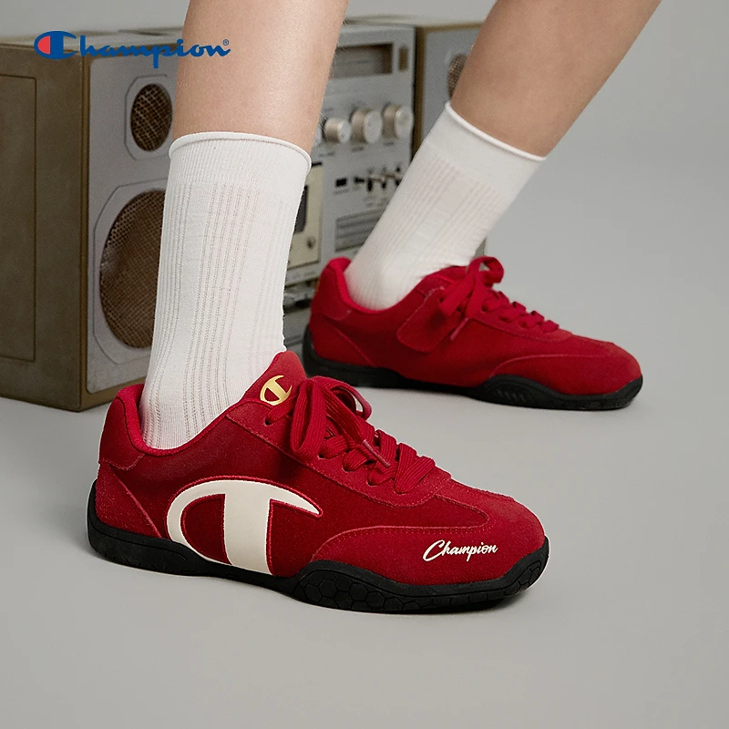 【新年限定】Champion冠军男女童鞋秋冬复古薄底加绒赛车鞋运动鞋