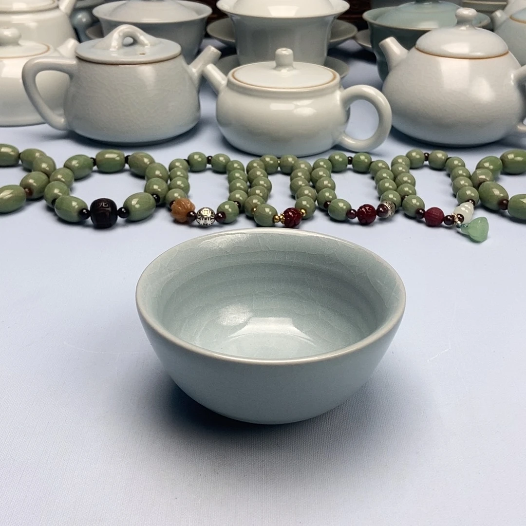 杯微瑕天蓝碗杯原矿原釉原产地