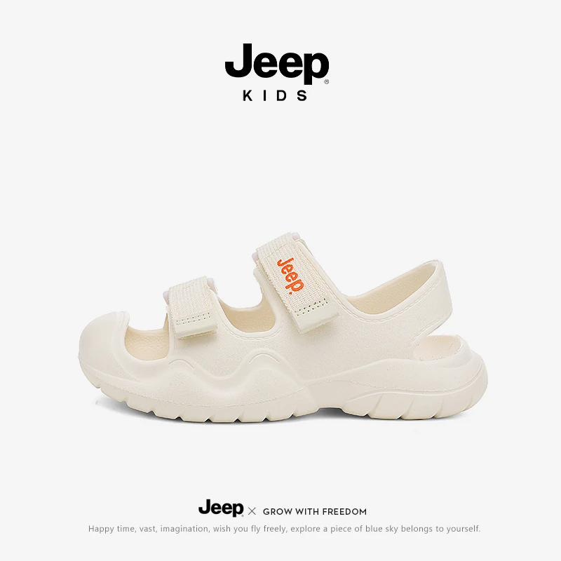jeep儿童凉鞋男童2025新款夏季外穿软底防滑运动沙滩鞋女童溯溪鞋