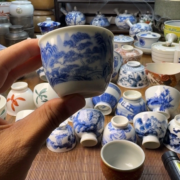 青花瓷器杯子茶具