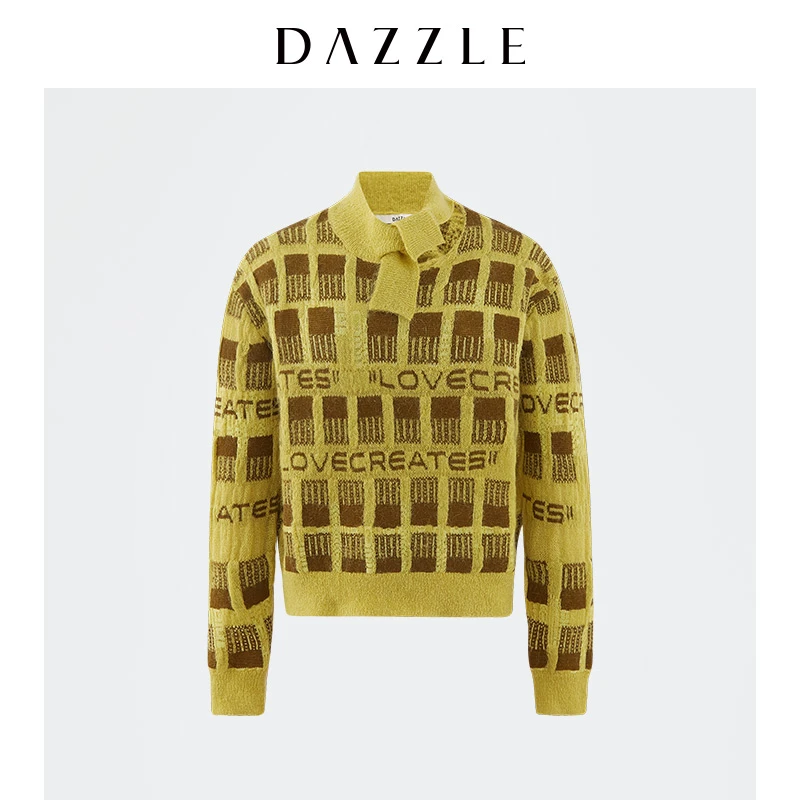 DAZZLE地素 飘带圆领套头毛衣女2D4E477