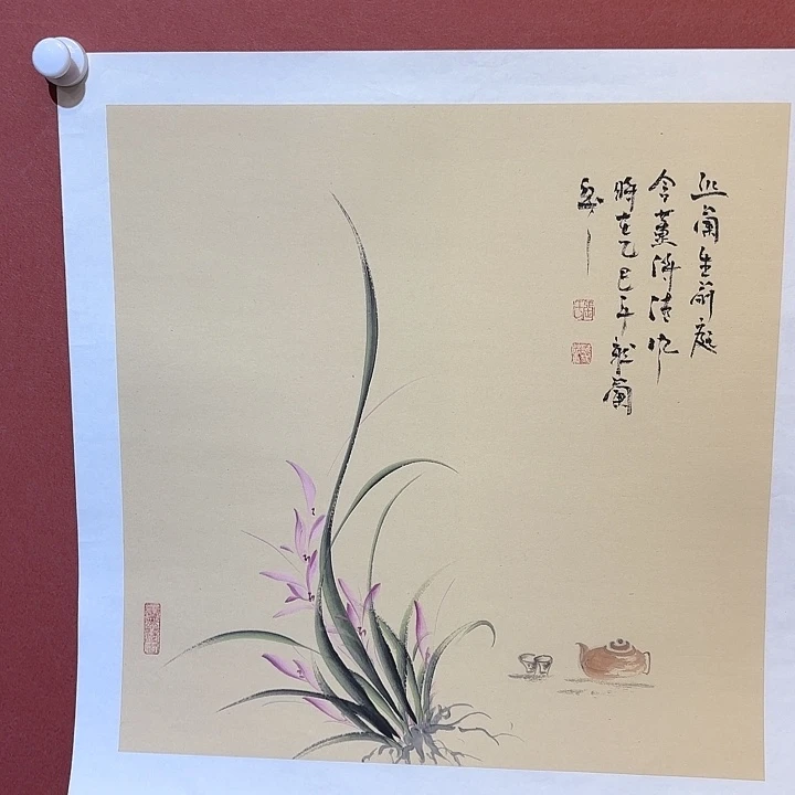 国画听兰老师花鸟