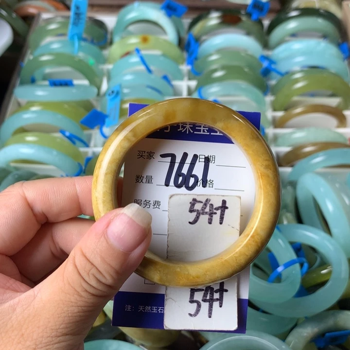 未镶嵌蛇纹石玉手镯7661