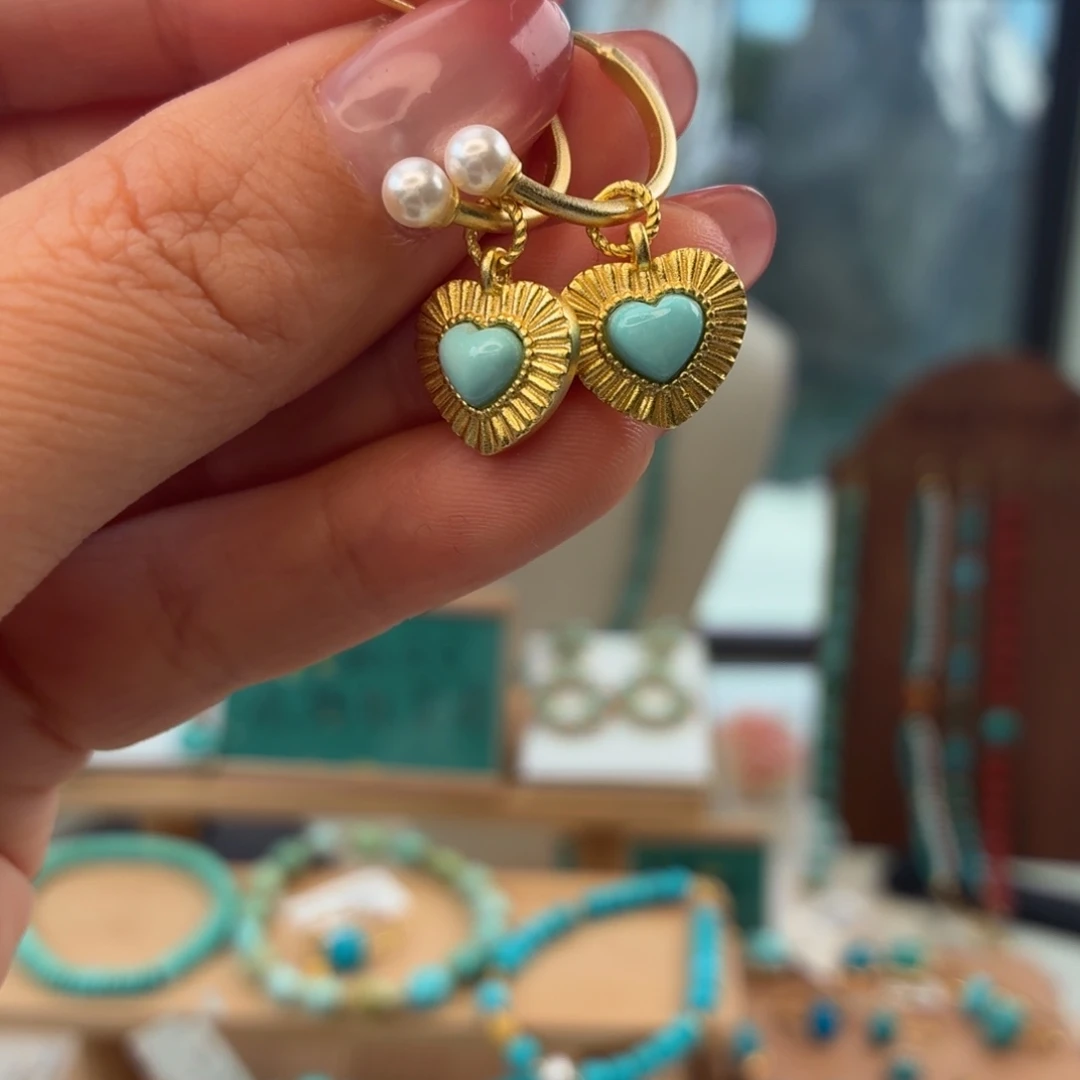 绿松石合金耳饰耳环