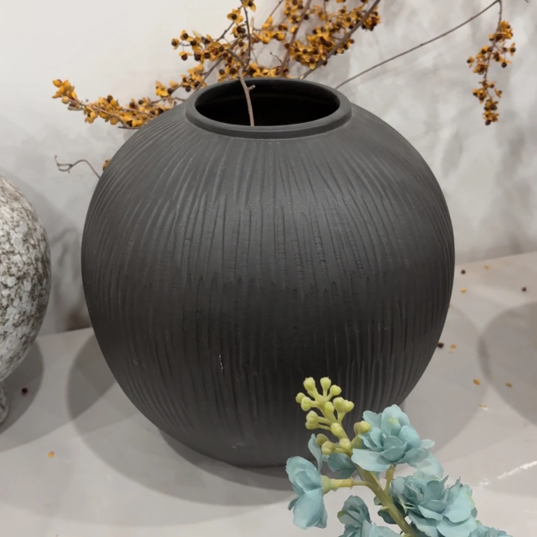 陶摆件瑕疵景德镇陶瓷花瓶高29口10