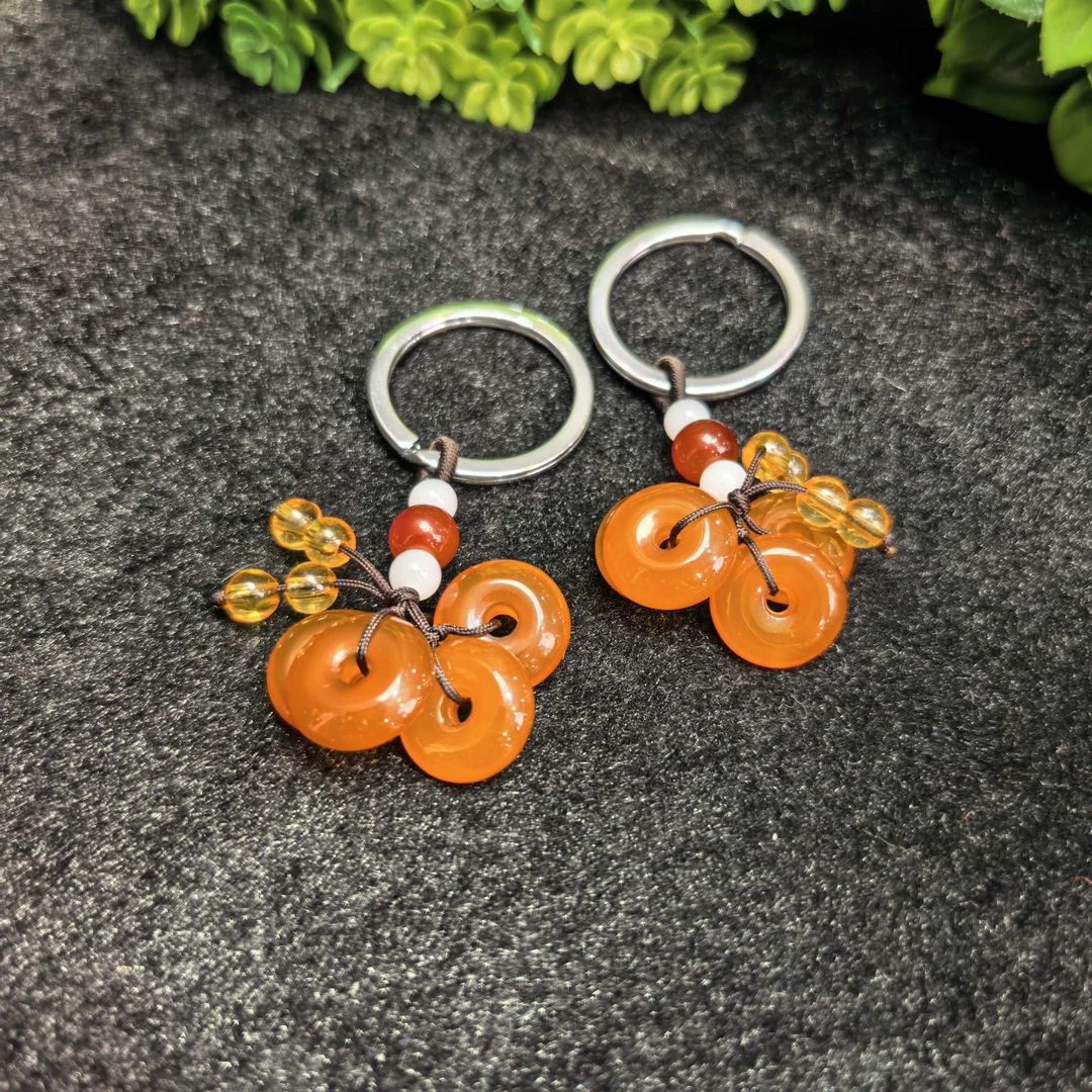 江德洋珠宝S7998赤红桖域玛瑙平安扣吊坠-多样性发货只发一件