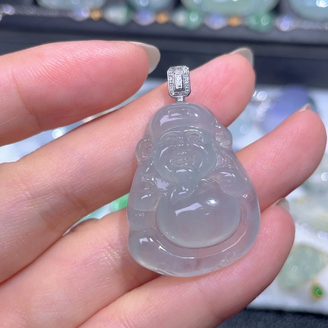 颈饰18K金镶嵌翡翠翡翠