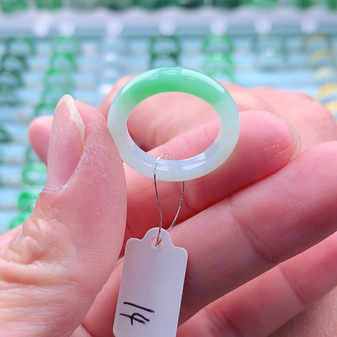 翡翠戒指未镶嵌H*HA货缅甸翡翠