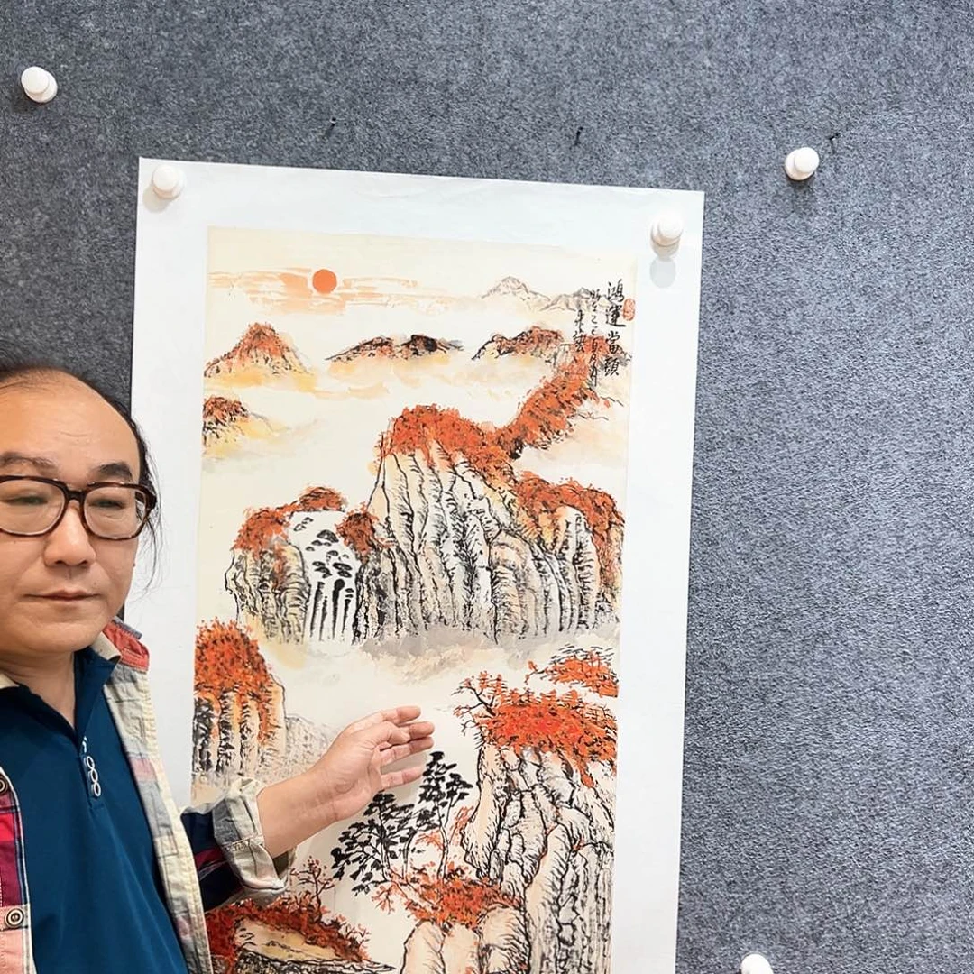 国画知鱼之乐纯手绘画