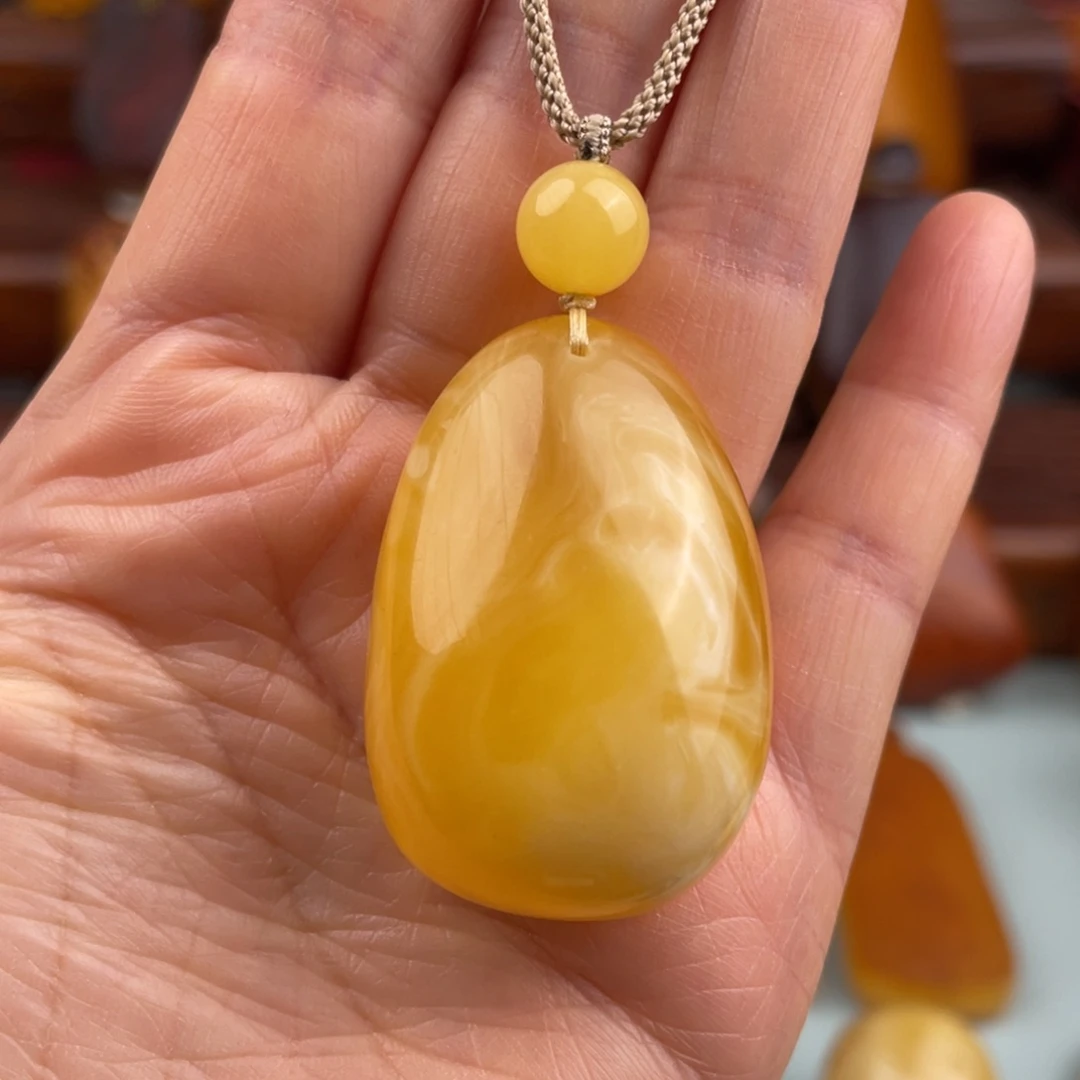 定制琥珀未镶嵌蜜蜡水滴