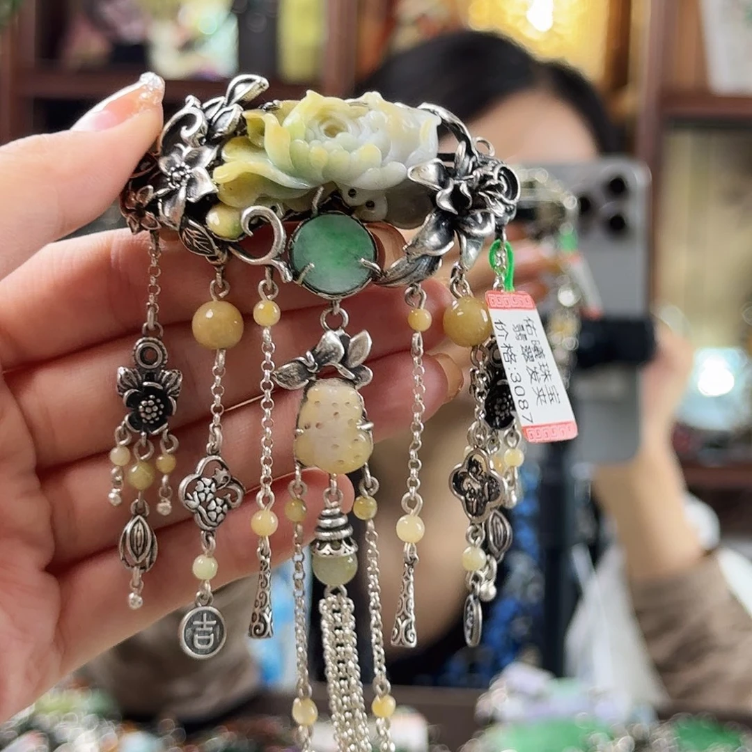 翡翠银S925镶嵌颈饰