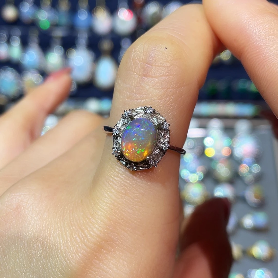 欧泊银S925镶嵌戒指