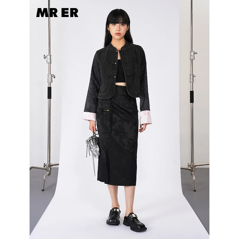 【达人专享】秋季短款假两件拼接休闲外套R4C33163