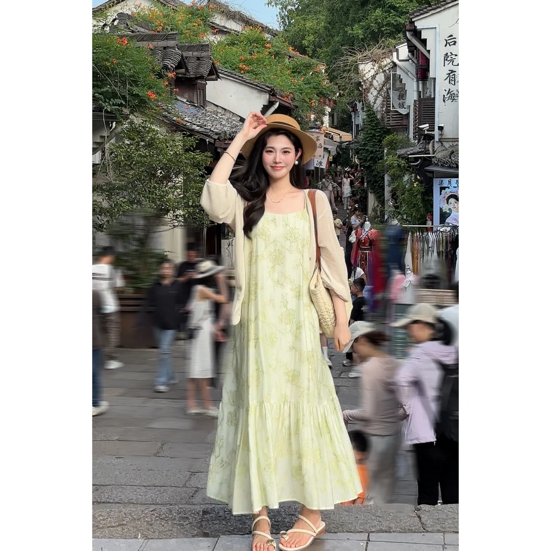 【大只定制】  晚风清梦 设计师款气质显瘦高级感连衣裙5XLYY9674